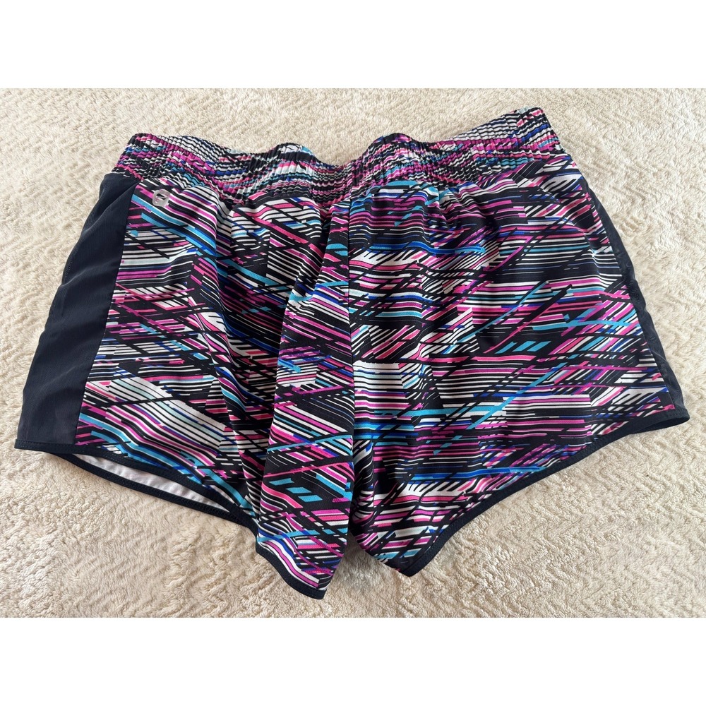 Fabletics Fallon Running Shorts Womens S Multicolor Zipper Pockets Elastic Waist